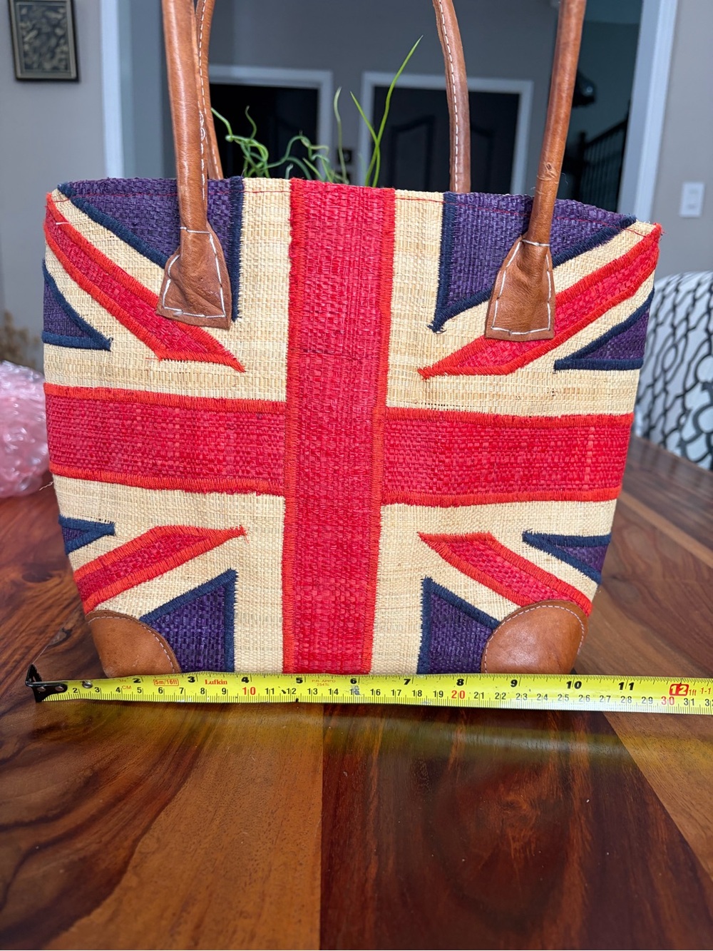 Source Unknown Union Jack Straw Tote - Red, Navy, Cream